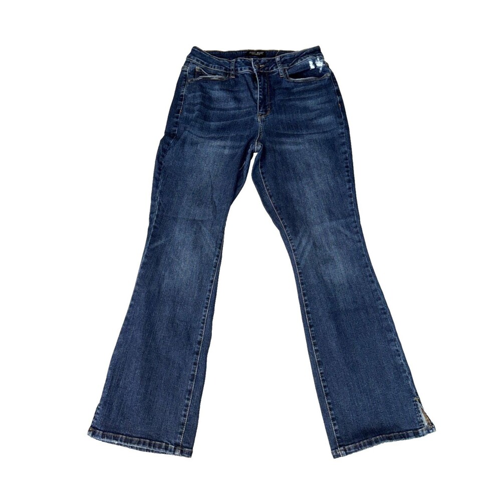 Judy Blue Slim Boot Cut Jeans Size 14W Blue Distressed Denim JB88290